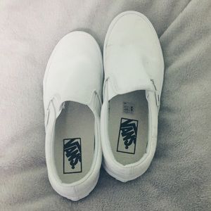 white slip on vans